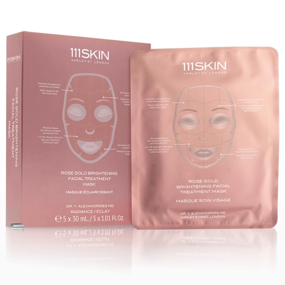 111SKIN Rose Gold Brightening Facial Treatment Mask Box, 5 Piece